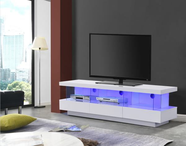 Buy cheap Wood Panel Living Room TV Console Cabinet White Lacquer TV Stand from wholesalers