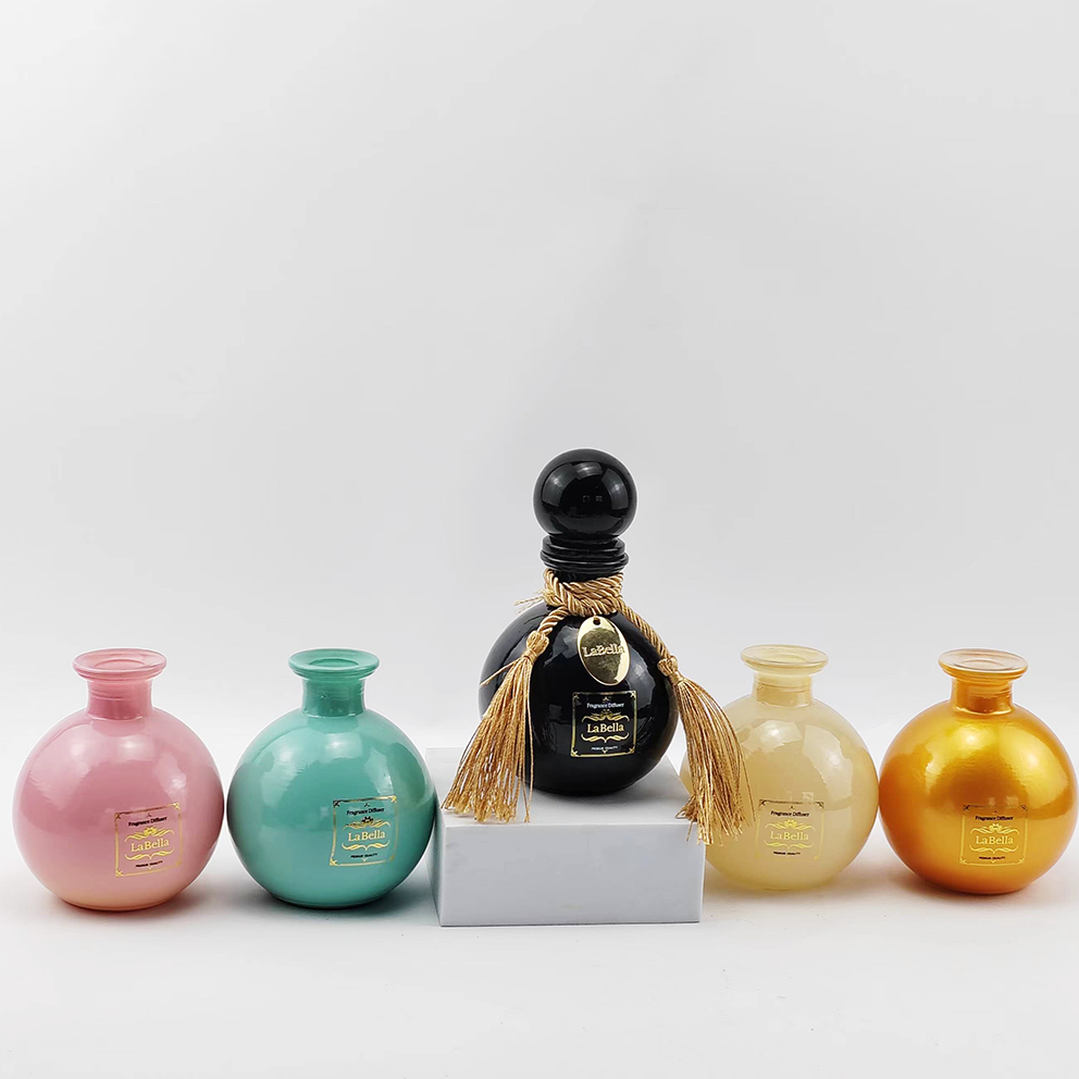 Transparent Spherical Perfume Bottle for Volatile Essential Oils Glass Base Material