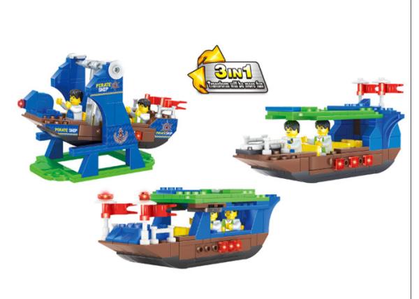 Buy cheap Plastic Children's Construction Building Blocks Toy Movable Pirate Ship from wholesalers