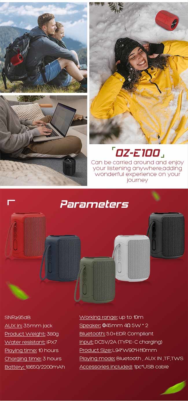 3 Hours Charging Time Wireless Fabric Speaker With 2200mAh Battery Capacity