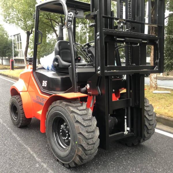 Buy cheap 3.5ton 4X4 Diesel Forklift with Mast Tilt Angle of 6/12 Degree rough terrain forklift trucks from wholesalers