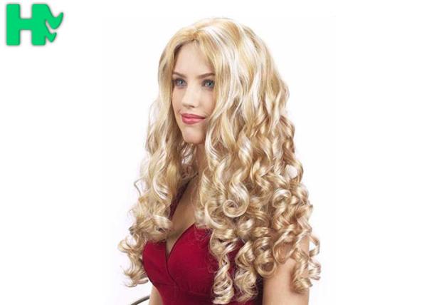 Loose Wave Heat Long Synthetic Wigs , 24 Inches Long Wavy Curly Hair For White