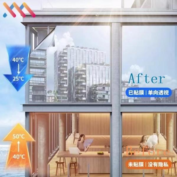 Customized Length Self-Adhesive PET Tint Film for Car Window Privacy Protection