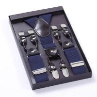 Buy cheap Elastic Black Leather Suspenders Mens Fashion 3.5cm Width product