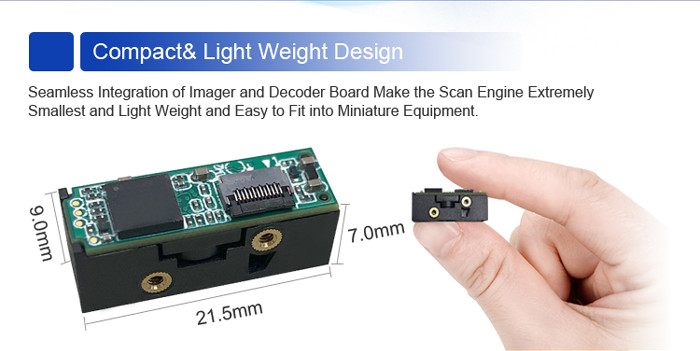 Mini size QR code scanner fast scan 1D 2D barcode reader samll for handheld device easy install