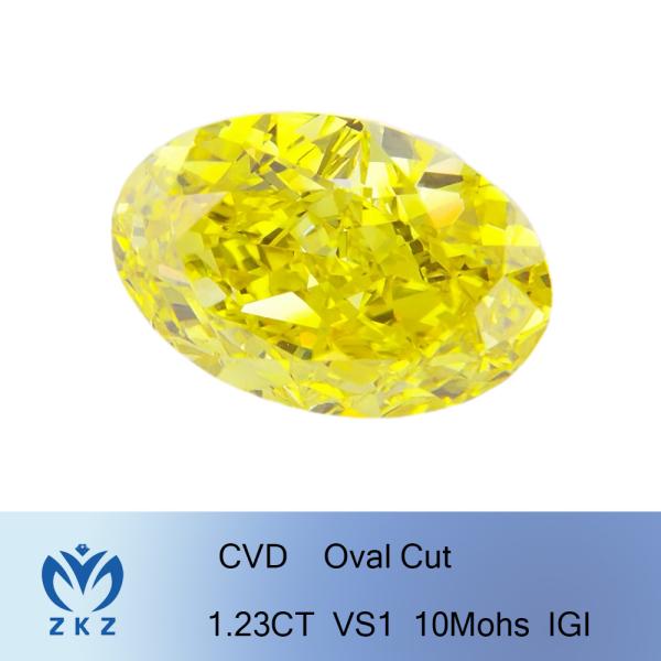 Buy cheap 1.23ct Synthetic Lab Created Yellow Diamond Oval Shaped Excellent Cut from wholesalers