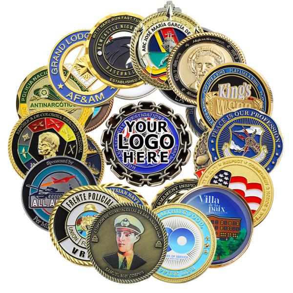 Buy cheap Zinc Alloy Enamel Military Coins Plated Gold 3D from wholesalers