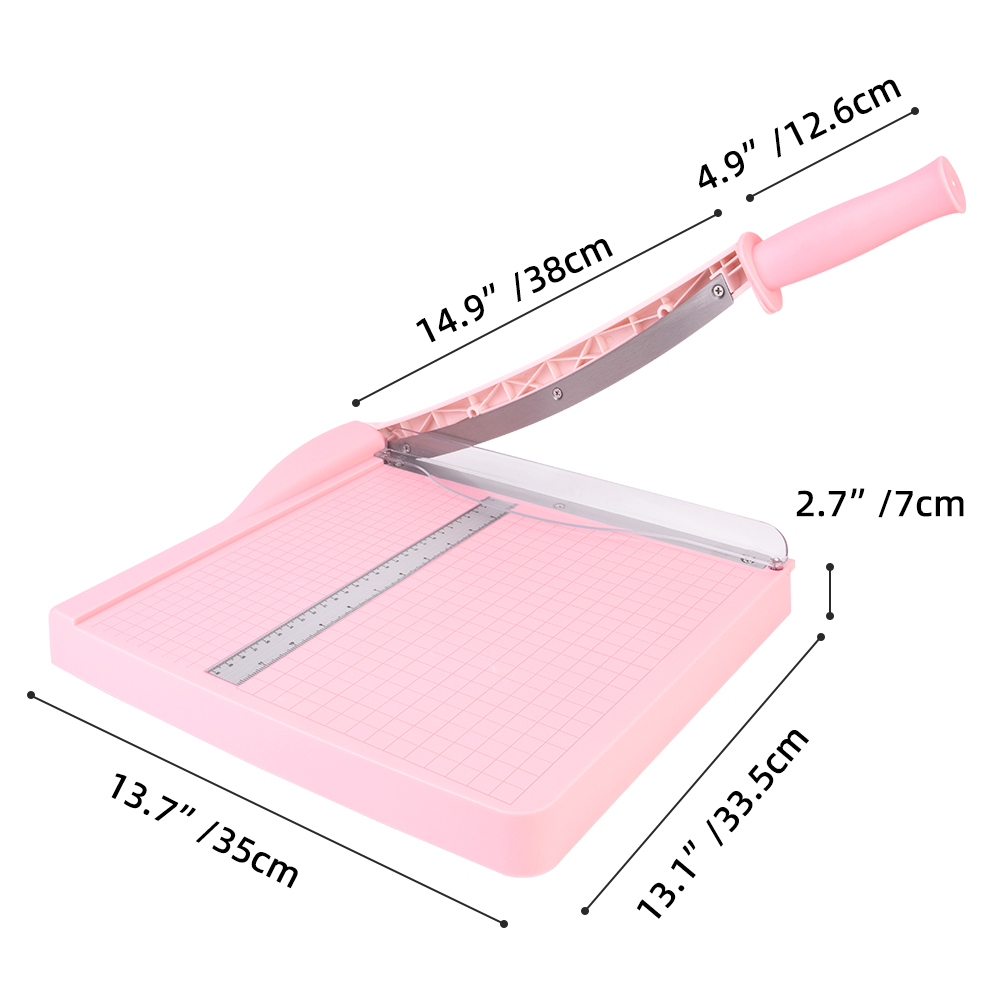 Manual A4 330x320mm Cutting Size Paper Trimmer with Pink Color and 10 Sheets Thickness