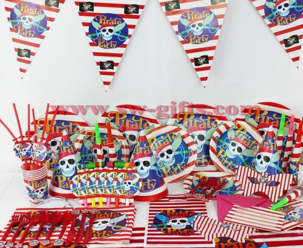 Buy cheap Kids Birthday Party Decoration Set Pirate Theme Party Supplies Baby Birthday Party Pack from wholesalers