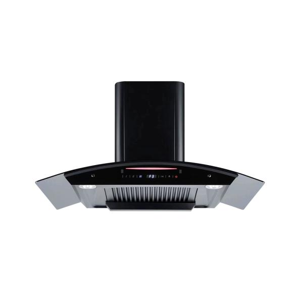 Buy cheap Sleek Curved Glass Cooker Hood Range 1200 Cfm Arc Shape from wholesalers