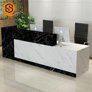 Buy cheap Seamless Joint Solid Surface Furniture 2 Person Custom Built Reception Desk from wholesalers