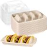 Buy cheap Disposable Biodegradable Sugarcane Bagasse TACO Box Corn Starch TACO Tray With Lid Mexican Corn Tortilla TACO Packaging from wholesalers
