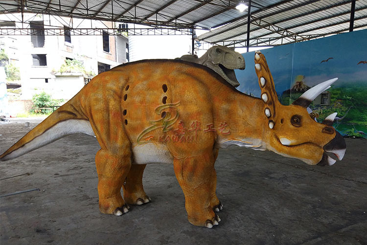 Yellow Hideen Leg Realistic Dinosaur Costume To Perform In Africa Market