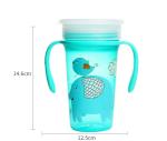 300ml PP 360 Degree Angle Baby Sippy Cup BSCI ISO9001 Certificate