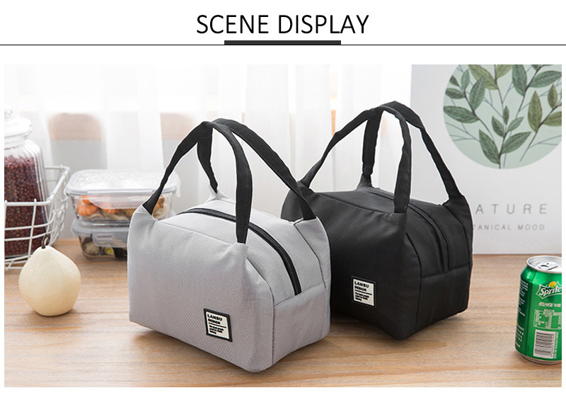 Zipper Closure Oxford Insulated Lunch Cooler Bags
