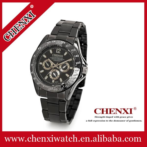 Buy cheap Black Gun 008A Stainless Steel Watches Unisex Fashion Jewelry Wholesale Price Japan Quartz Watch Men from wholesalers