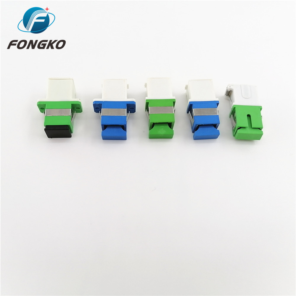 Auto Shutter APC Simplex Singlemode White Green Shell metal shrapnel Adapters SC/APC Fiber Optic Adapter