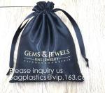 Large Black Satin Dust bag,Rose Gold Satin Drawstring Bag For Jewelry,Black