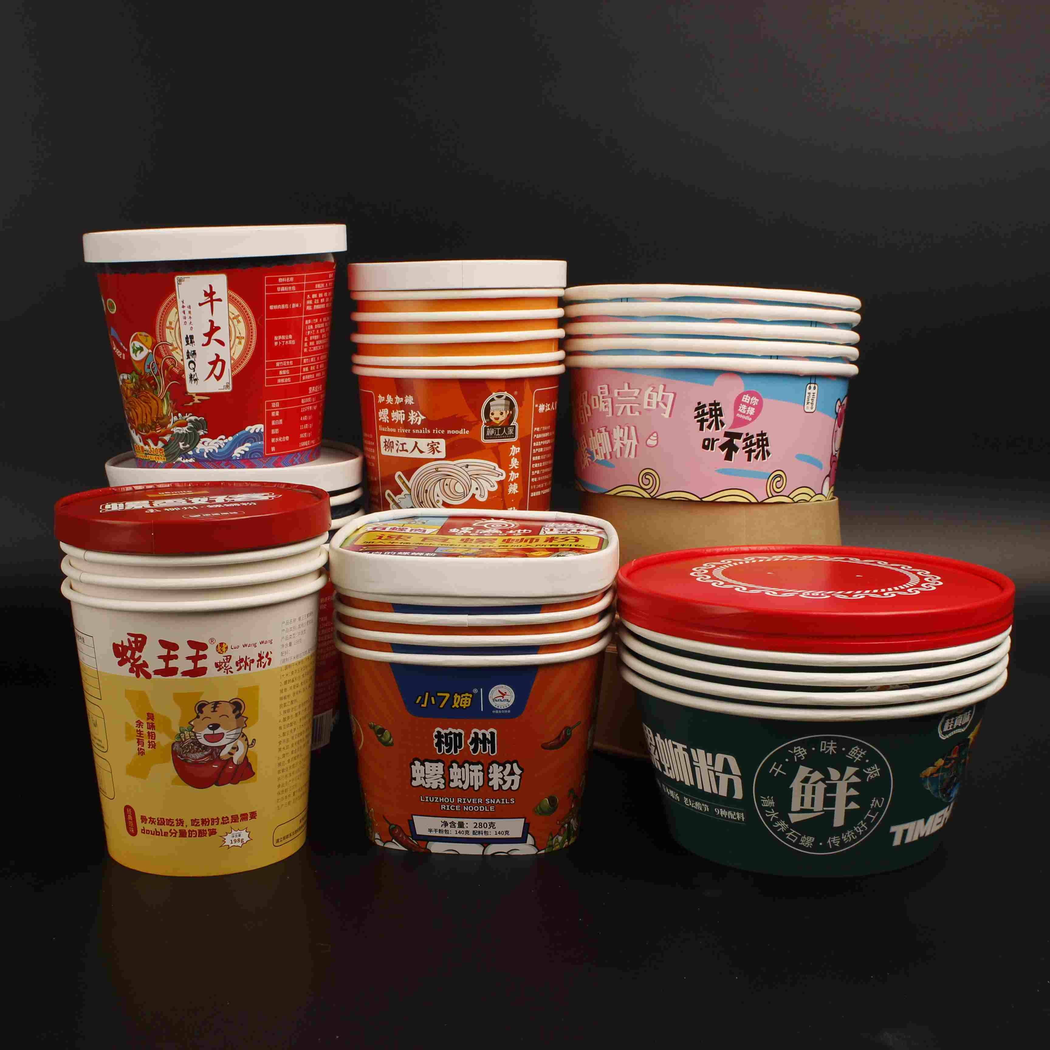 Wholesale Customized Multi Capacity Kraft Paper Square Salad Noodle Soup Cup Bowl