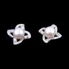 Buy cheap Fanc AAA Cubic Zirconia Jewelry Silver Pearl Earrings For Engagement from wholesalers