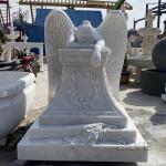 Marble Life Size Weeping Angel Statues Tombstone Monuments Cemetery Headstone