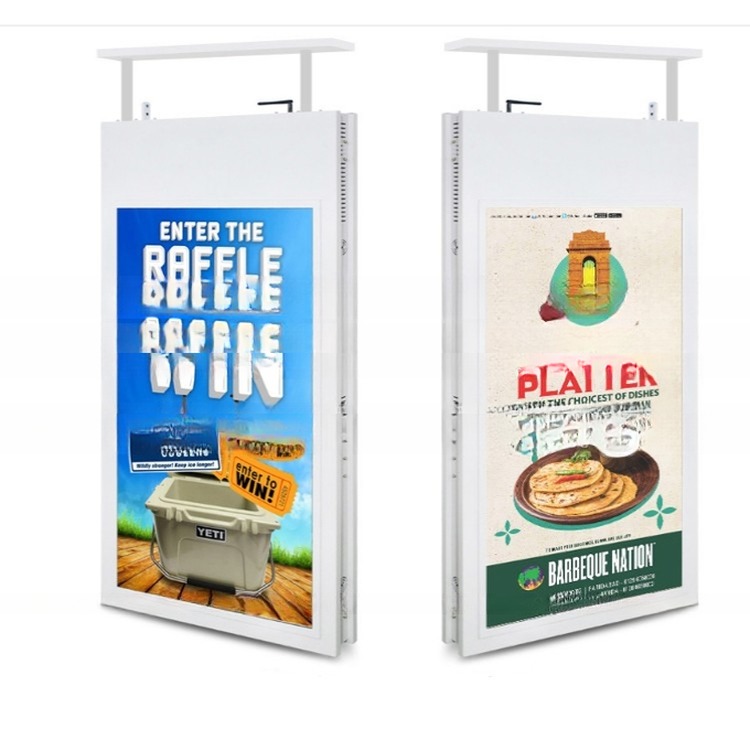 roof ceiling mount high brightness double-sided LCD 50" 49" inch digital advertising display totem with USB port