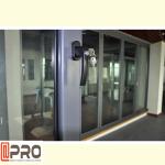 Durable Wood Grain Aluminum Bifold Windows With Nylon Fly Screen Customized Size