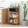 Buy cheap 3 Tier Vaneer Wooden Baker Kitchen Microwave Rack shelf from wholesalers