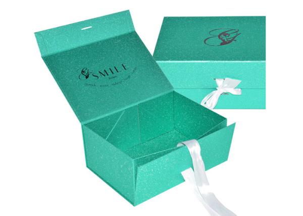 Custom Magnetic Closure Flip Lid Cardboard Shoe Boxes With Silver Foil Stamped
