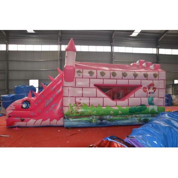Commercial Jumping Castle with Slide and Custom Logo Printed Cow Bouncy House Design