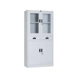 0.6mm Frosted Glass File Cabinet With 2 Drawers
