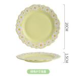 Daisy Underglaze Ceramic Dessert Plates , Faience Ceramic Dinner Set For Salad
