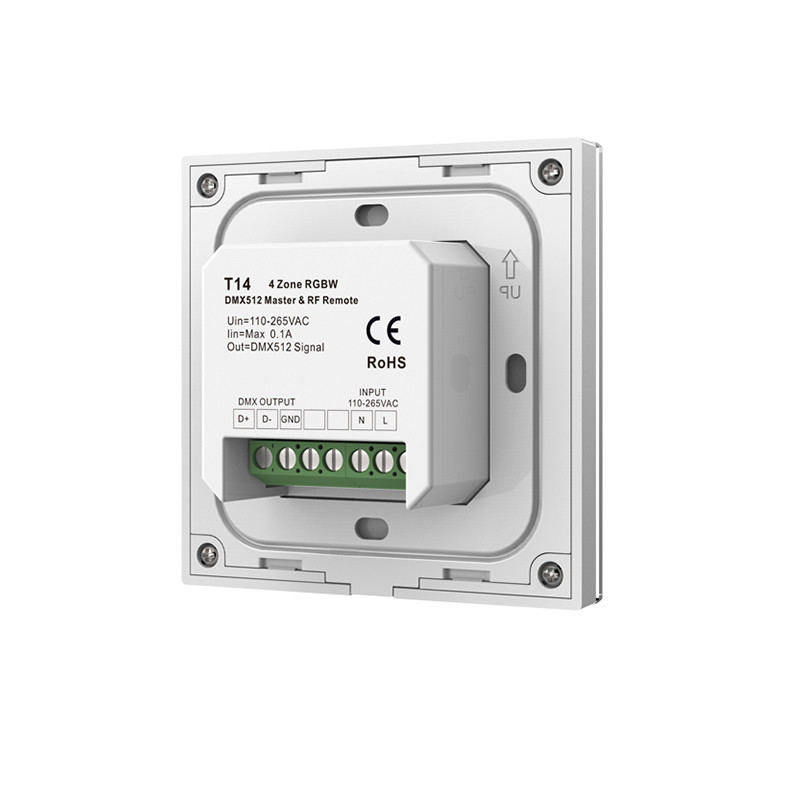 AC100-240V RGBW LED Controller Wall Mounted Smooth Dimming And Switch