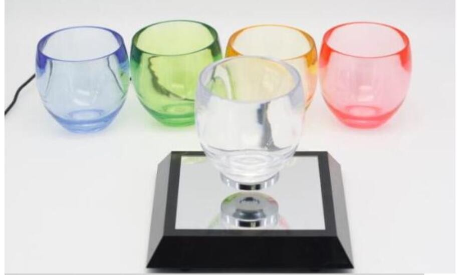 magnetic floating levitation X bottom glass coffee cup drinkware display racks
