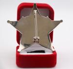 Star shape red velvet boxes short delivery time custom badge police