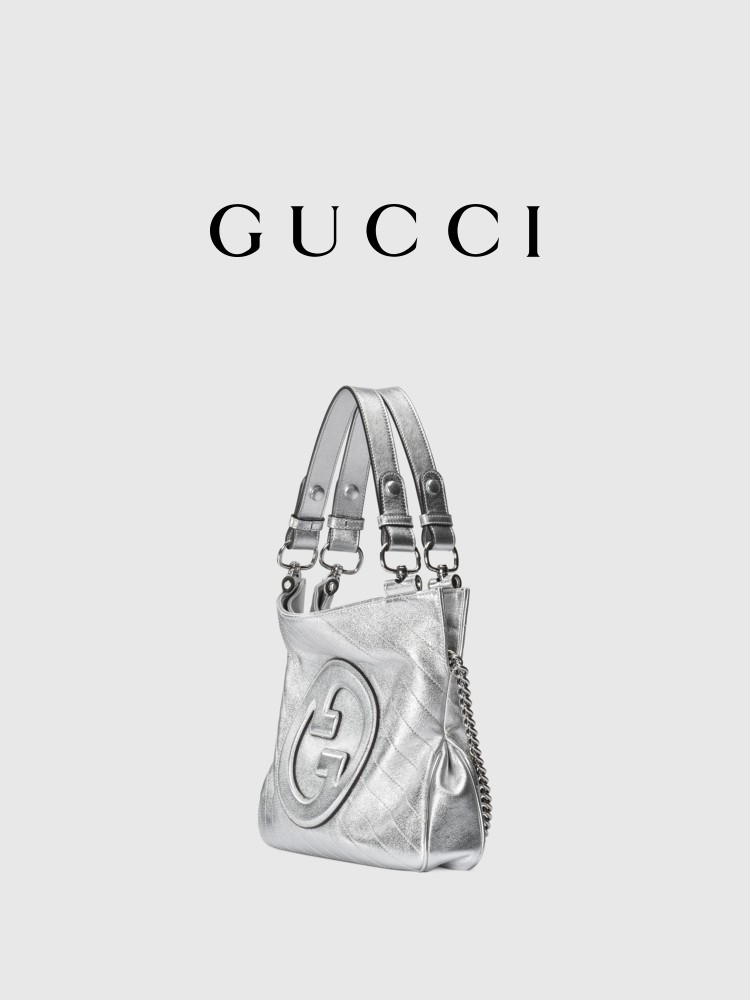 Gucci Blondie Small Tote Bag Luxury Silver White Branded Ladies Handbag