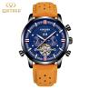 Buy cheap KINYUED J019-7 Men's Automatic Tourbillon Hollow Bottom Mechanical High-end Business Watch from wholesalers