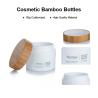 Buy cheap 100ml White Cosmetic Bamboo Bottle Plastic Cream Jar With Bamboo Lid from wholesalers