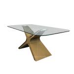 78inch Tempered Glass Dining Room Table Carbon Steel 8 Seater Dining Table
