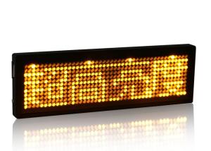 China LED Display Electronic Name Tags Single Yellow Color 92x27x7 mm on sale