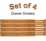 adjustable bamboo wooden utensil drawer dividers