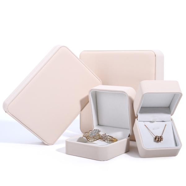 Buy cheap Custom Luxury Necklace Packaging Box with White PU Leather and Velvet Lining Contact Us from wholesalers