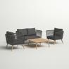 Buy cheap Modern Outdoor Furniture Set with Aluminum Frame and Wood Grain Finish from wholesalers