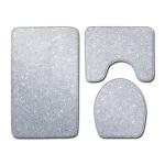 Crystal Glitter Colorful 3 Piece Toilet Tank Cover Set Polyester Fiber