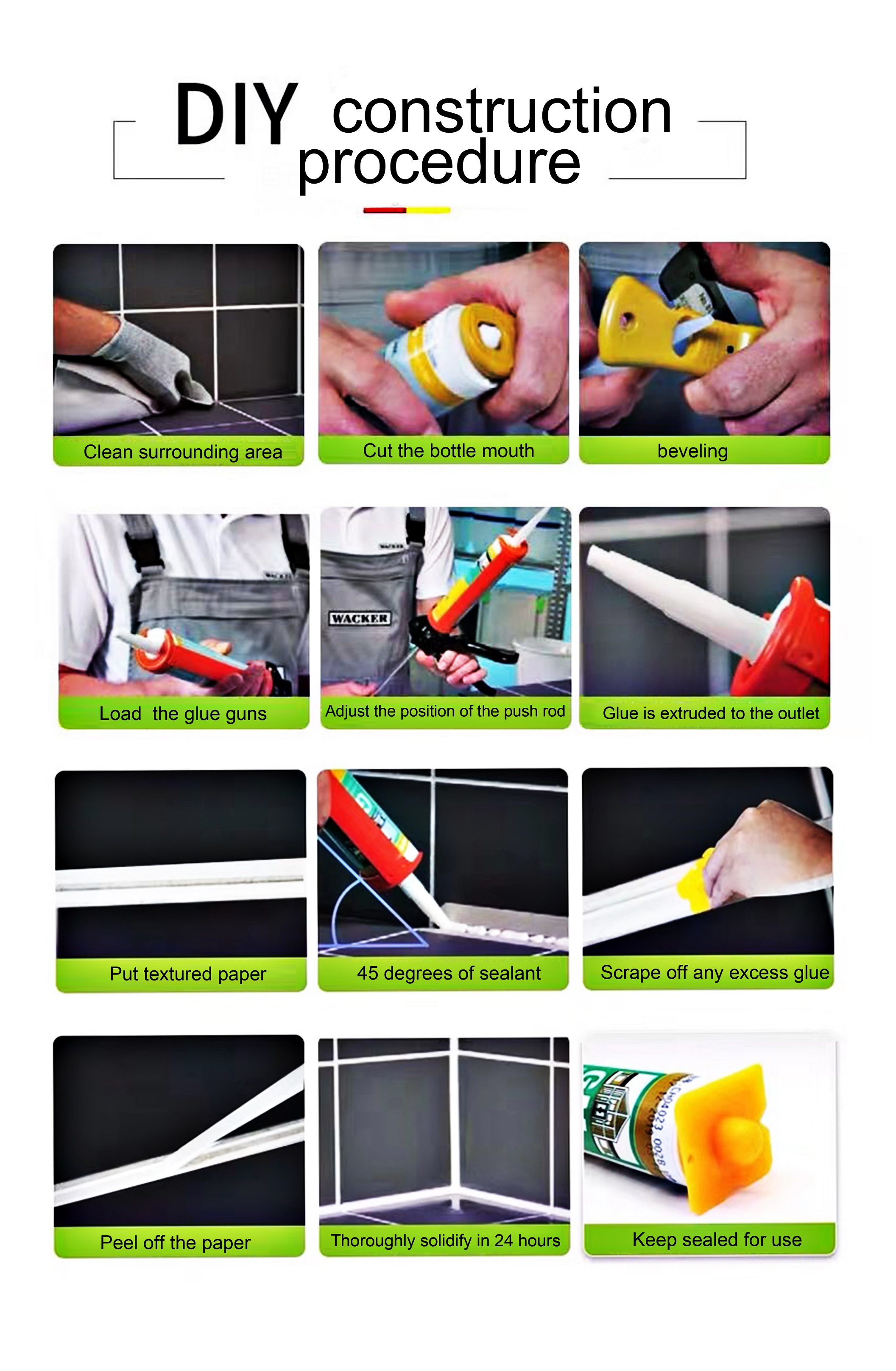 ABM Neutral & acetic / two option silicone sealant for window and door