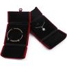 Buy cheap Dark Red Soft Velvet Jewelry Box Clamshell Shaped Jewelry Set Box Packaging from wholesalers