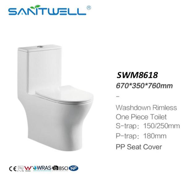Buy cheap Popular Styles white washdown one piece western Chaozhou model human toilet closestool SWM8618 from wholesalers