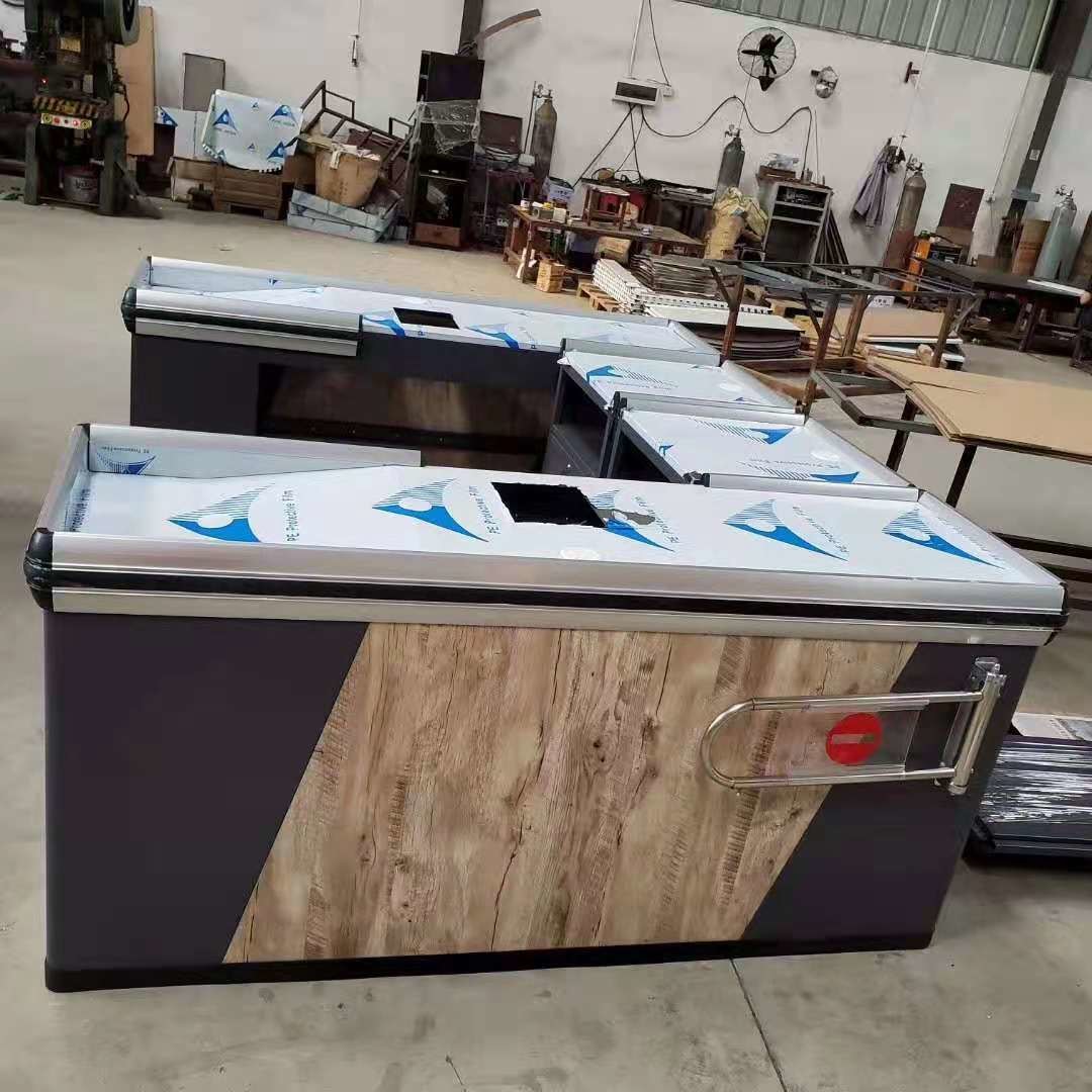 Convey Belt Supermarket Checkout Counter Powder Coating Retail Store Checkout Tables