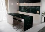 3200*1800MM Solid Surface Quartz Stone Top Black Quartz Kitchen Countertops Anti