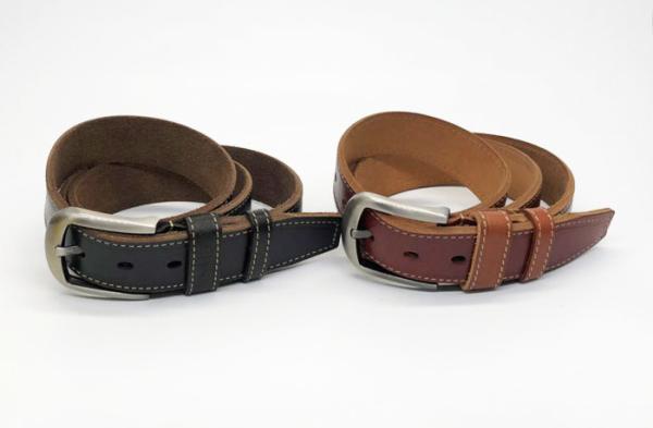 Buy cheap Zinc Alloy Buckle Mens Casual Leather Belt 100 - 140cm Length Black / Red Color from wholesalers